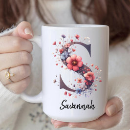 Caneca de Café com Flor de Nascimento Personalizad