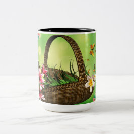 Caneca de café com flores
