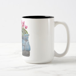 Caneca de café com flores