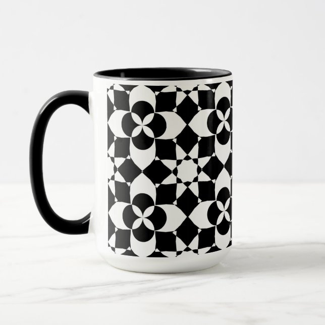 caneca de café com flores e estrelas (Esquerda)