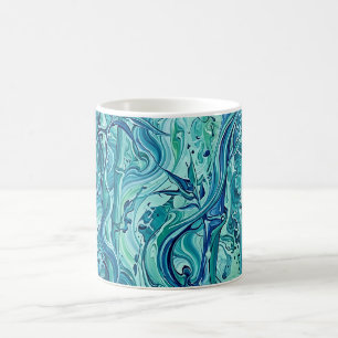 Caneca de Café com Floresta de Bambu Azul Oceano A