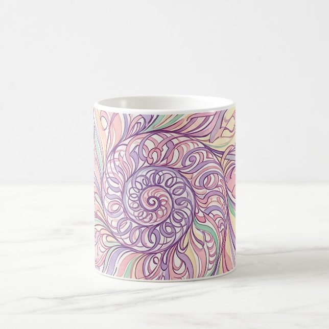 Caneca de Café com Fluxo de Tinta Espiral de Conch (Centro)
