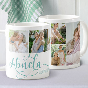Caneca de Café com Foto Abuela Caligrafia Eu Te Am
