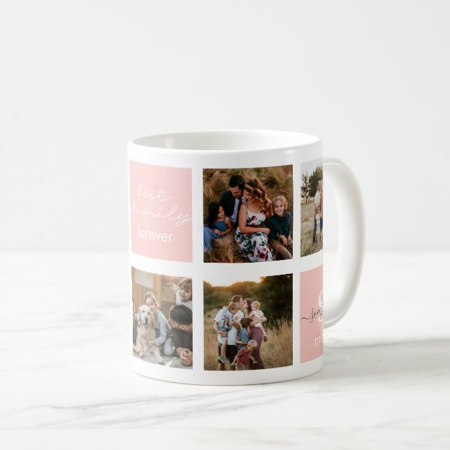 Caneca de café com foto da família e citação (Frente Esquerda)