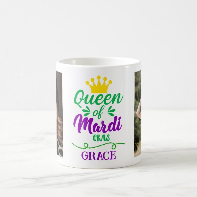 Caneca de Café com Foto da Rainha do Mardi Gras (Centro)