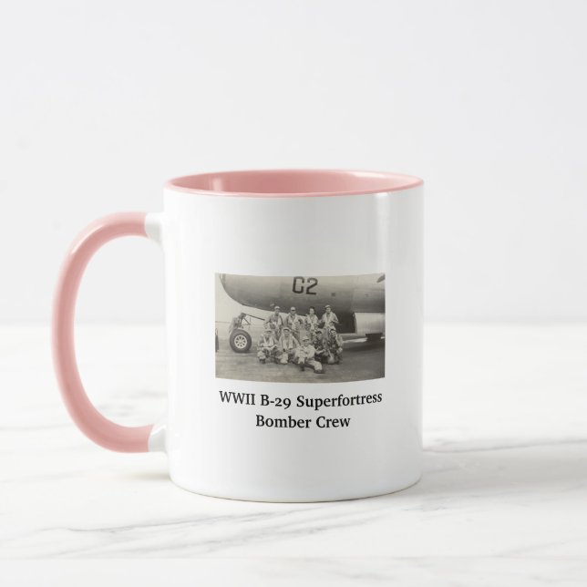 Caneca de café com foto da tripulação do bombardei (Esquerda)