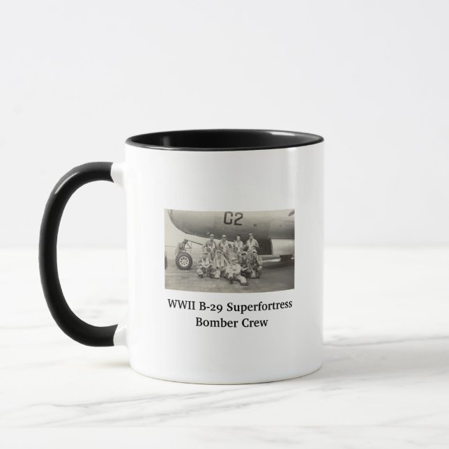 Caneca de café com foto da tripulação do bombardei (Esquerda)