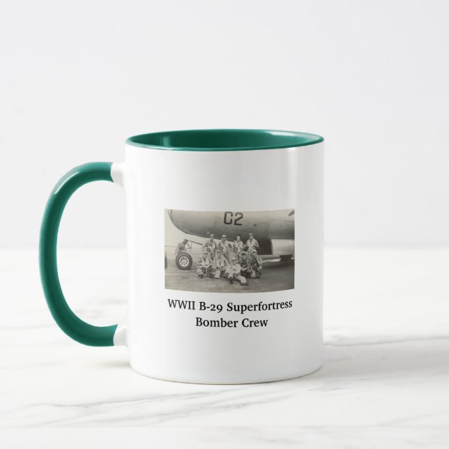 Caneca de café com foto da tripulação do bombardei (Esquerda)
