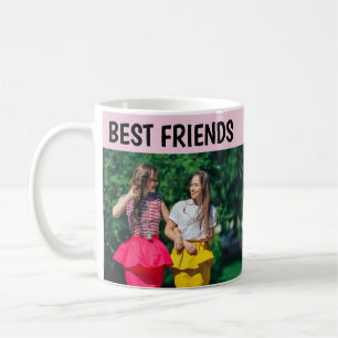 Caneca de café com foto de amigas Chic Moderno