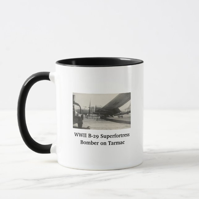 Caneca de café com foto de bombardeiro B-29 da Seg (Esquerda)