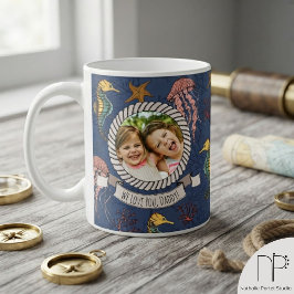 Caneca de Café com Foto do Dia dos Pais Náutico