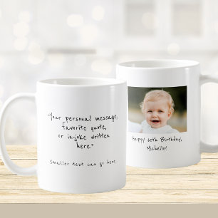 Caneca de café com foto e mensagem personalizadas