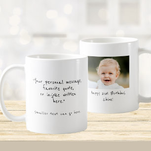 Caneca de café com foto e mensagem personalizadas