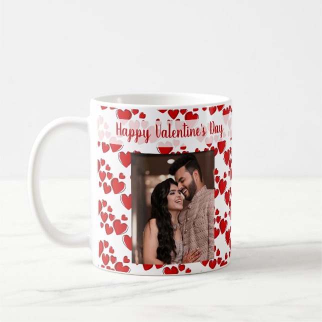 Caneca de café com foto Feliz Dia dos Namorados (Esquerda)