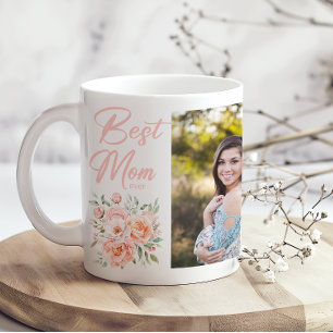 Caneca de Café com Foto Melhor Mãe do Mundo Floral