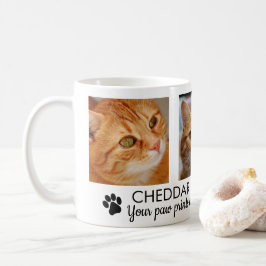 Caneca de Café com Foto Memorial de Gato Pawprints