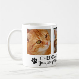 Caneca de Café com Foto Memorial de Gato Pawprints