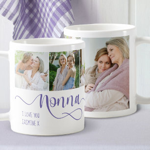 Caneca de Café com Foto Nonna Calligraphy I Love Y