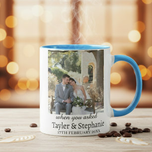 Caneca de Café com Foto Personalizada de Noivado e