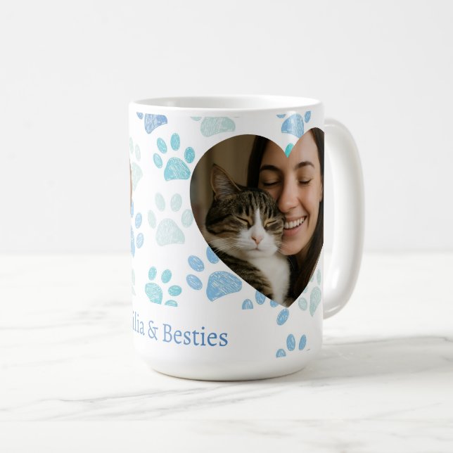Caneca de Café com Foto Personalizada do Gato Amad (Frente Esquerda)