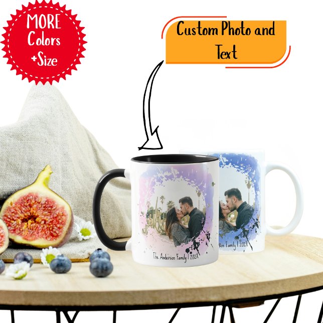 Caneca de Café com Foto Personalizada – Xícara de  (Personalized Photo Collage & Text Mug )