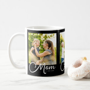 Caneca de Café com Foto Preta 3 da Mãe Estabelecid