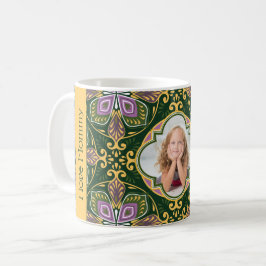 Caneca De Café Com foto / texto Olive e lavanda Azulejos Coff