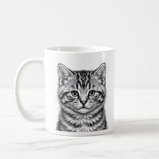 Caneca de Café com Gatinho American Shorthair