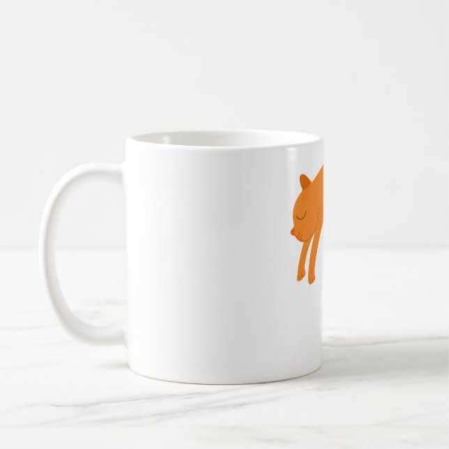 Caneca de Café com Gato Lua Crescente Esticado (Esquerda)
