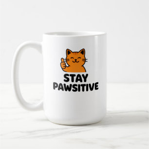 Caneca de café com gato ruivo fofo dando polegar p