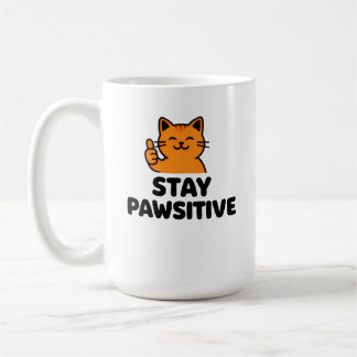 Caneca de café com gato ruivo fofo dando polegar p