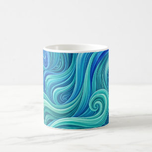 Caneca de Café com Gradiente Azul do Oceano de Cac