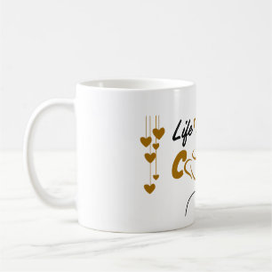 Caneca de café com gráfico de coração fofo   Canec