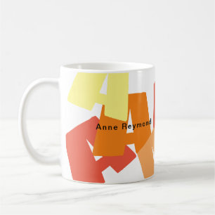 Caneca de Café com Grandes Iniciais Coloridas