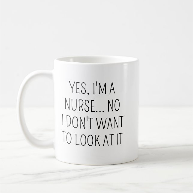 Caneca de Café com Humor de Enfermeira Sarcástica  (Esquerda)