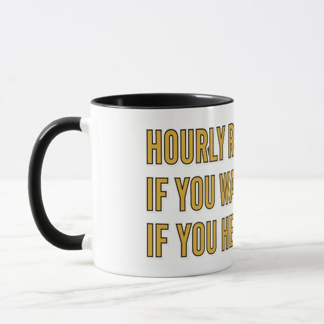 Caneca de Café com Humor sobre a Taxa Horária de M (Esquerda)