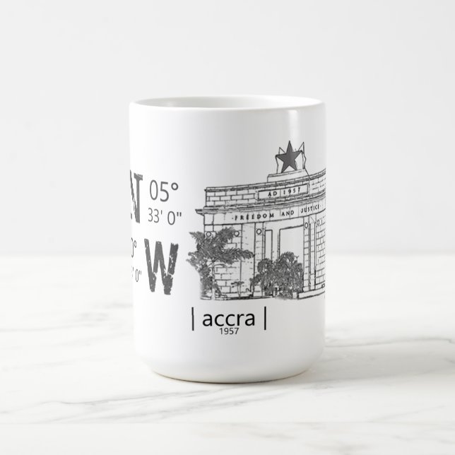 Caneca de café com Ícone Gana (Centro)