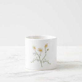 Caneca de Café com Ilustração Botânica de Camomila
