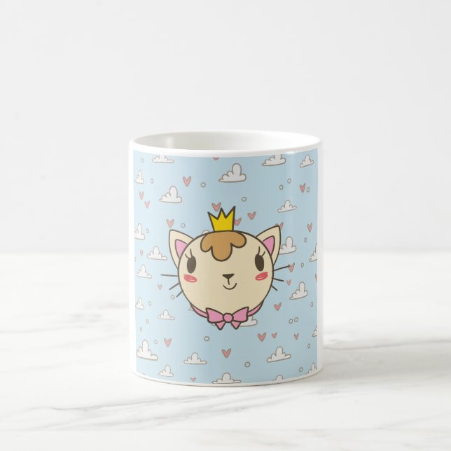 Caneca de Café com Ilustração da Princesa Gatinha  (Centro)