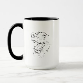 Caneca de Café com Ilustração de Tinta de Cachorro