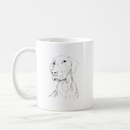 Caneca de Café com Ilustração Minimalista de Vizsl