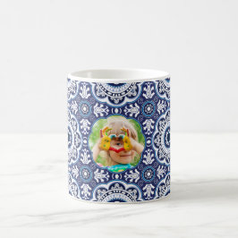 Caneca De Café 💙🤍 Com imagem Azulejos Mediterrâneos