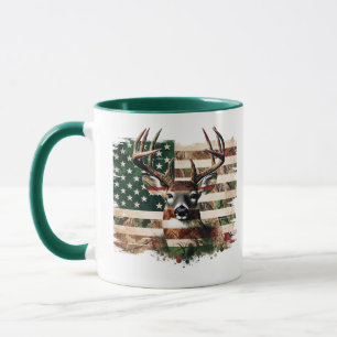 Caneca de café com impressão de bandeira de caça a