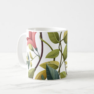Caneca de Café com Impressão Floral Encantadora