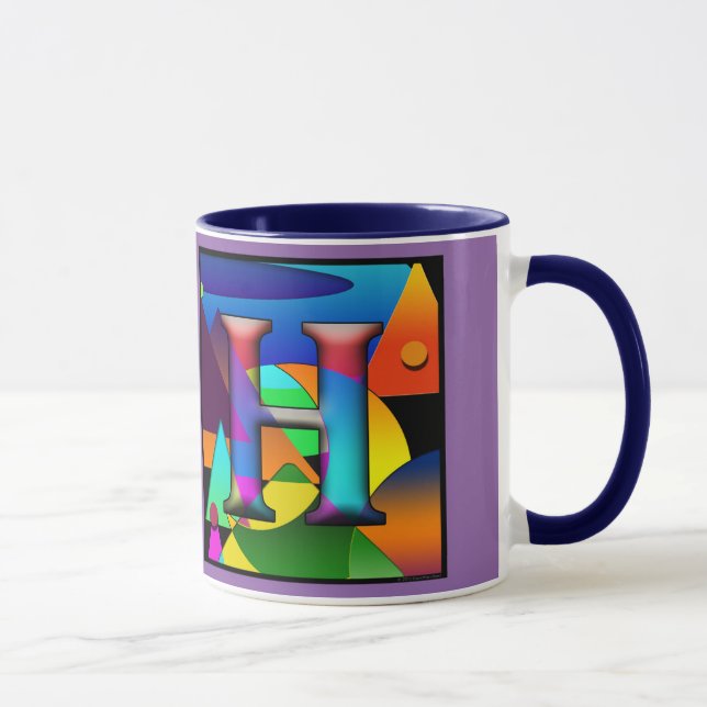 Caneca de café com iniciais E & H (Direita)