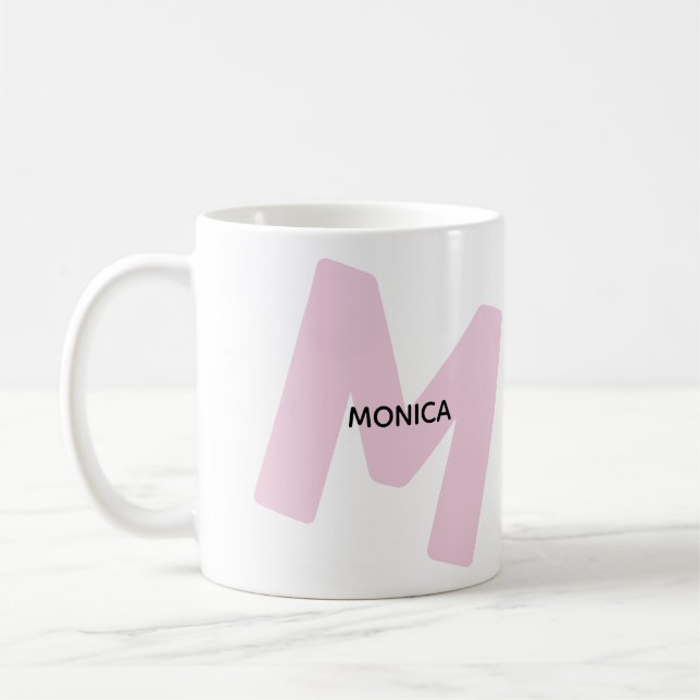 Caneca de café com inicial e nome modernos monogra (Esquerda)