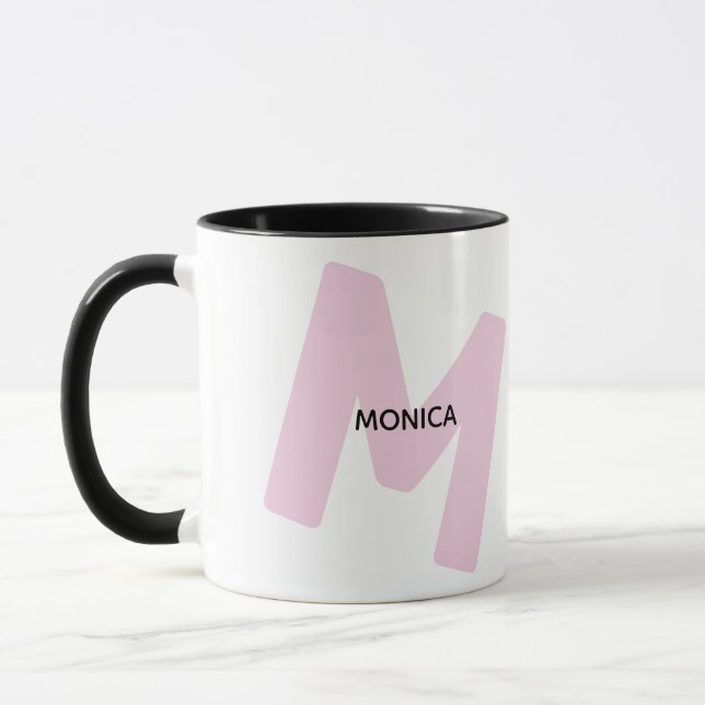 Caneca de café com inicial e nome modernos monogra (Esquerda)