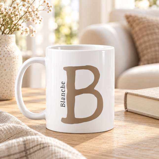 Caneca de Café com Inicial e Nome Monogramados em  (Criador carregado)