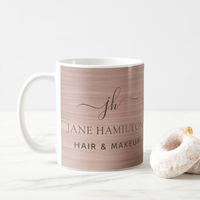 Caneca de Café com Inicial e Nome Personalizados (Com Donut)
