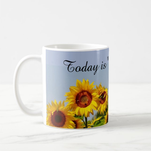 Caneca de Café com Jardim de Girassóis Amarelos e  (Esquerda)